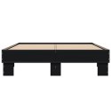 VidaXL Rama łóżka, czarna, 120x190 cm, materiał drewnopochodny i metal