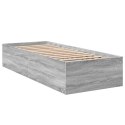 VidaXL Rama łóżka, szary dąb sonoma, 75x190cm, materiał drewnopochodny