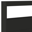 VidaXL Zagłówek z półkami i oświetleniem LED, czarny, 220x17x102 cm