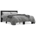 VidaXL Rama łóżka, czarna, 120x200 cm, materiał drewnopochodny i metal