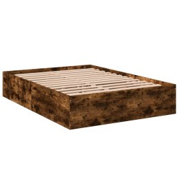 VidaXL Rama łóżka, przydymiony dąb, 120x190cm, materiał drewnopochodny
