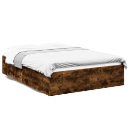 VidaXL Rama łóżka, przydymiony dąb, 120x200cm, materiał drewnopochodny