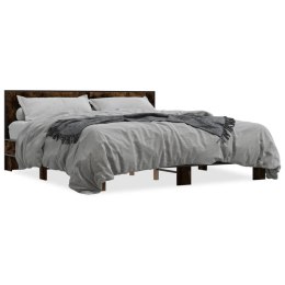 VidaXL Rama łóżka, przydymiony dąb, 180x200 cm
