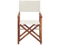 Zestaw 2 krzeseł ogrodowych i 2 wymiennych tkanin ciemne drewno akacjowe z białym / wzór geometryczny CINE Lumarko!