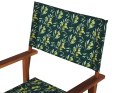 Zestaw 2 krzeseł ogrodowych i 2 wymiennych tkanin ciemne drewno akacjowe z białym / wzór w oliwki CINE