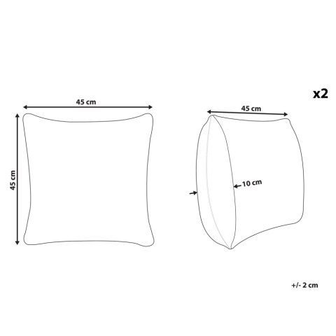 2 poduszki dekoracyjne włochacze 45 x 45 cm brązowe HORDEUM
