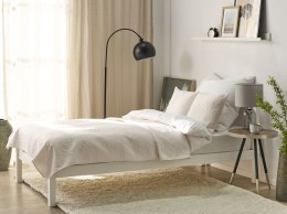Komplet narzuta na łóżko z poduszkami tłoczona 160 x 220 cm kremowa RUDKHAN