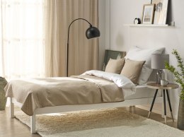 Komplet narzuta na łóżko z poduszkami tłoczona 160 x 220 cm szarobeżowy SHUSH