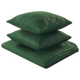 Komplet narzuta z poduszkami tłoczony 140 x 210 cm zielony BABAK