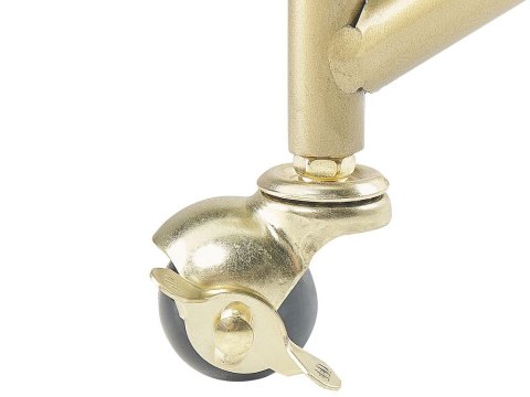 Metalowy wózek kuchenny 2-poziomowy ze szklanym blatem złoty KERRY