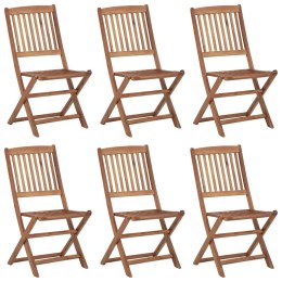 Składane krzesła ogrodowe 6 szt., z poduszkami, drewno akacjowe Lumarko!
