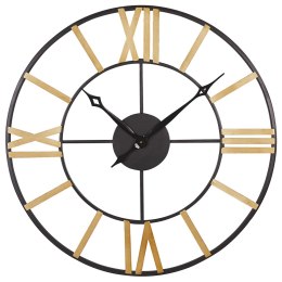 Zegar ścienny ø 80 cm czarny ze złotym VALSOT