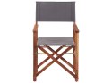 Zestaw 2 krzeseł ogrodowych i 2 wymiennych tkanin ciemne drewno akacjowe z szarym / wzór w liście CINE Lumarko!
