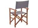 Zestaw 2 krzeseł ogrodowych i 2 wymiennych tkanin ciemne drewno akacjowe z szarym / wzór w oliwki CINE
