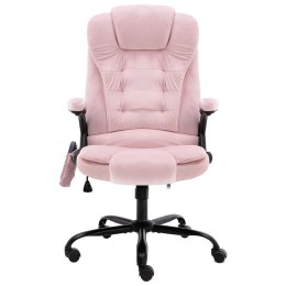 Masujące krzesło biurowe, różowe, tapicerowane aksamitem Lumarko!