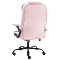 VidaXL Masujące krzesło biurowe, różowe, tapicerowane aksamitem