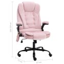 VidaXL Masujące krzesło biurowe, różowe, tapicerowane aksamitem
