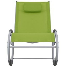 VidaXL Ogrodowy fotel bujany, zielony, textilene