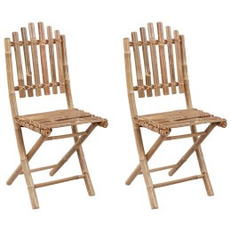 Składane krzesła ogrodowe z poduszkami, 2 szt., bambusowe Lumarko!