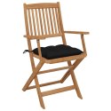 Składane krzesła ogrodowe z poduszkami, 8 szt., drewno akacjowe Lumarko!