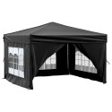 Składany namiot imprezowy ze ściankami, czarny, 3x3 m Lumarko!