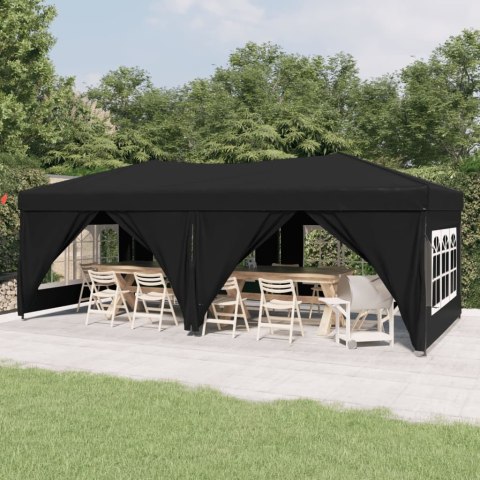 Składany namiot imprezowy ze ściankami, czarny, 3x6 m Lumarko!