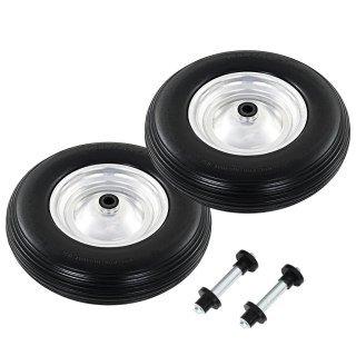 Koła do taczki z osią, 2 szt., pełne, poliuretan, 4.00-8 390 mm Lumarko!