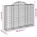 Kosze gabionowe, 5 szt, 200x30x140/160 cm, galwanizowane żelazo Lumarko!