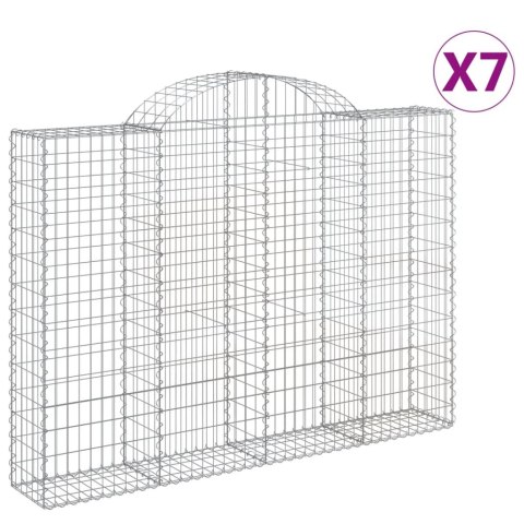 Kosze gabionowe, 7 szt, 200x30x140/160 cm, galwanizowane żelazo Lumarko!