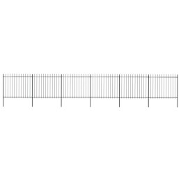 Ogrodzenie z prętów z grotami, stalowe, 10,2 x 1,5 m, czarne Lumarko!