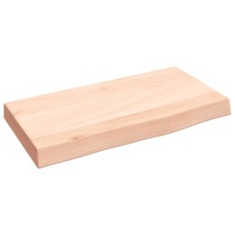 VidaXL Półka, 40x20x4 cm, surowe lite drewno dębowe