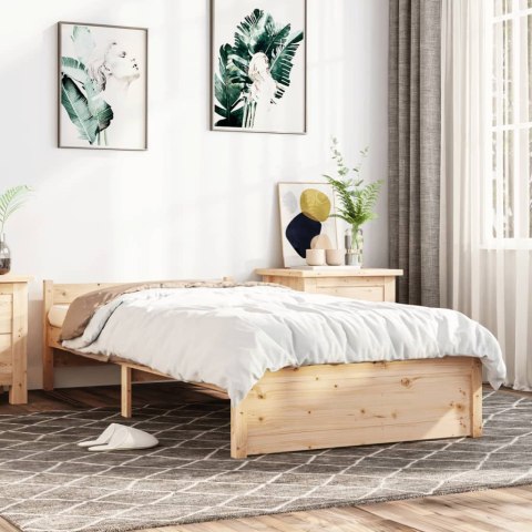 VidaXL Rama łóżka, lite drewno, 75x190 cm, pojedyncza