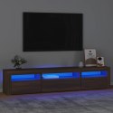 Szafka pod TV z oświetleniem LED, brązowy dąb, 195x35x40 cm Lumarko!