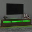 Szafka pod TV z oświetleniem LED, brązowy dąb, 195x35x40 cm Lumarko!