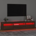 Szafka pod TV z oświetleniem LED, brązowy dąb, 195x35x40 cm Lumarko!