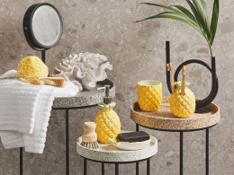 4-częściowy zestaw akcesoriów łazienkowych ananas ceramiczny żółty MAICAO