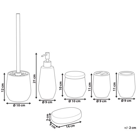 6-częściowy zestaw akcesoriów łazienkowych ceramiczny biały CALLELA
