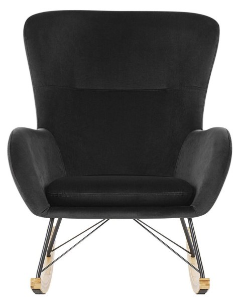Fotel bujany welurowy czarny ELLAN