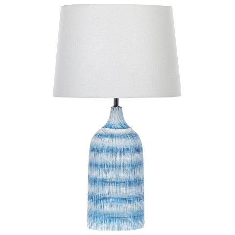 Lampa stołowa ceramiczna niebieska GEORGINA