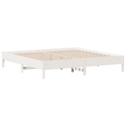 VidaXL Rama łóżka, biała, 200 x 200 cm, lite drewno sosnowe