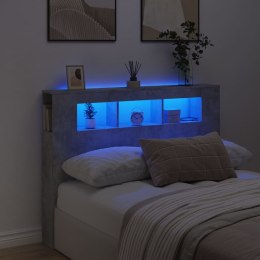 VidaXL Wezgłowie łóżka z LED, szarość betonu, 140x18,5x103,5 cm
