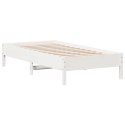 VidaXL Rama łóżka, biała, 75x190 cm, lite drewno sosnowe