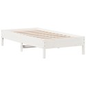 VidaXL Rama łóżka, biała, 90x190 cm, lite drewno sosnowe