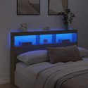 VidaXL Zagłówek z półkami i oświetleniem LED, dąb sonoma, 160x17x102cm