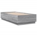 VidaXL Rama łóżka, szary dąb sonoma, 75x190cm, materiał drewnopochodny