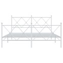 VidaXL Metalowa rama łóżka z wezgłowiem i zanóżkiem, biała, 160x200 cm
