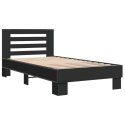 Rama łóżka, czarna, 100x200 cm, materiał drewnopochodny i metal Lumarko!