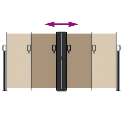 VidaXL Zwijana markiza boczna, taupe, 120x1000 cm