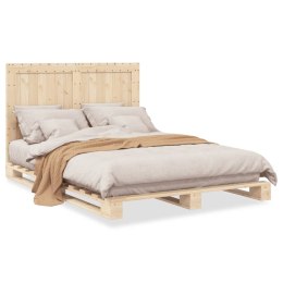 VidaXL Rama łóżka z zagłówkiem, 160x200 cm, lite drewno sosnowe