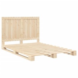 VidaXL Rama łóżka z zagłówkiem, 160x200 cm, lite drewno sosnowe